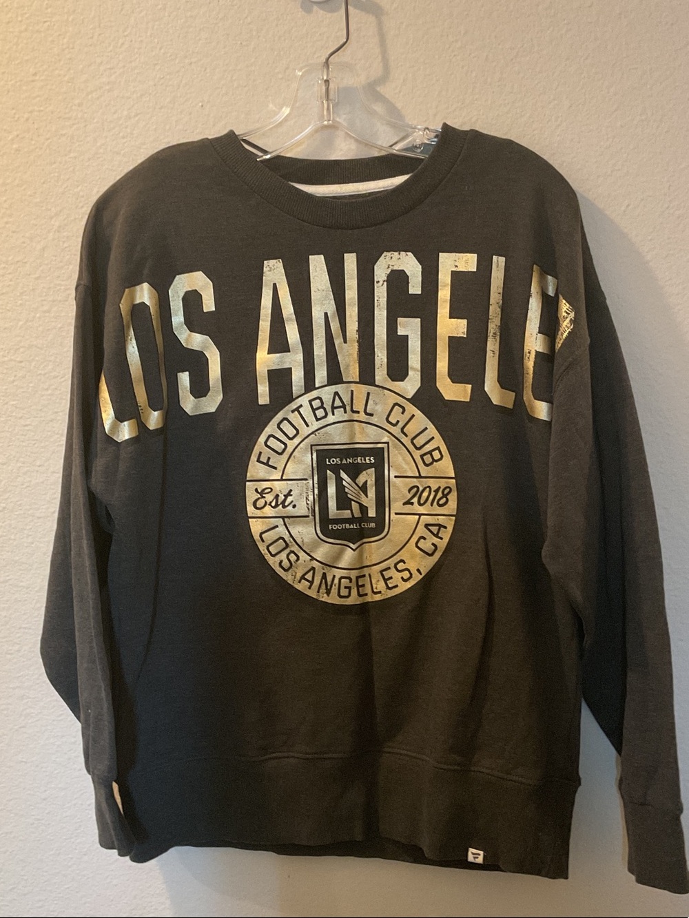 Fanatics Los Angeles Crewneck Sweatshirt in Black with Gold Graphics